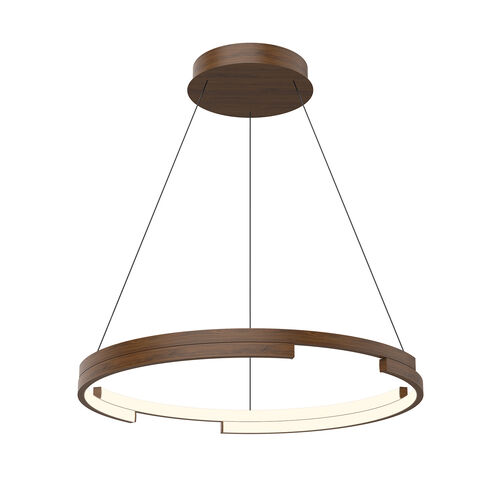 Anello Minor LED 24 inch Walnut Pendant Ceiling Light